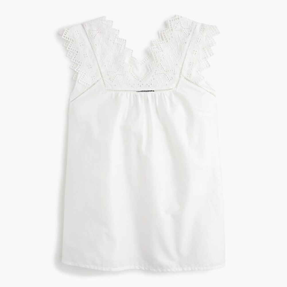 J. Crew Embroidered Top (White)